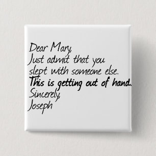 Funny atheist design 2 inch square button