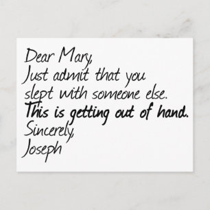 Funny atheist design postcard