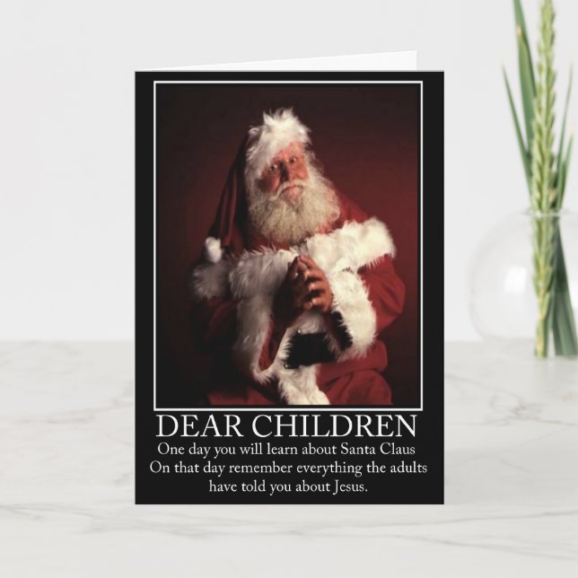 Funny atheist Santa Holiday Card (Front)