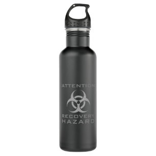 Funny attention biohazard sign parody 710 ml water bottle