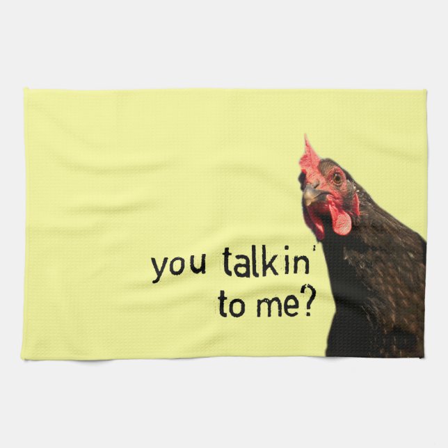 Funny Attitude Chicken Kitchen Towel (Horizontal)