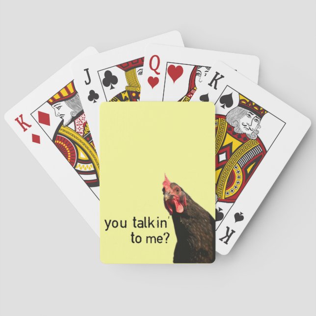 Funny Attitude Chicken Playing Cards (Back)