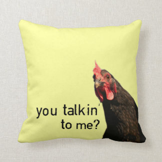 Funny Attitude Chicken Throw Pillow