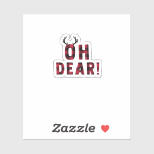 Funny Attitude Oh Dear Plaid Deer Creative Design 