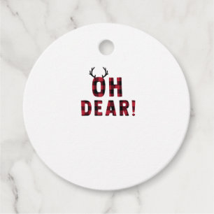 Funny Attitude Oh Dear Plaid Deer Creative Design Favour Tags