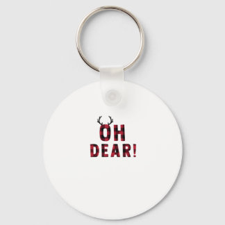 Funny Attitude Oh Dear Plaid Deer CreativeKeychain Keychain