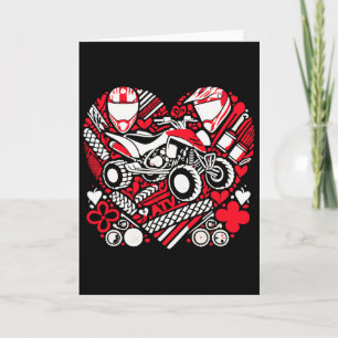 Funny Atv 4 Wheeler Heart Valentine Womens Mens Ki Card