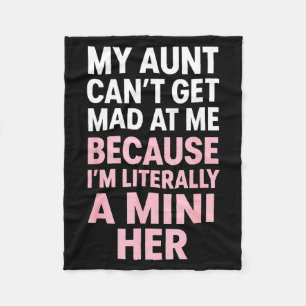 Funny Aunt Niece Mini Her Matching Family Quote Fleece Blanket