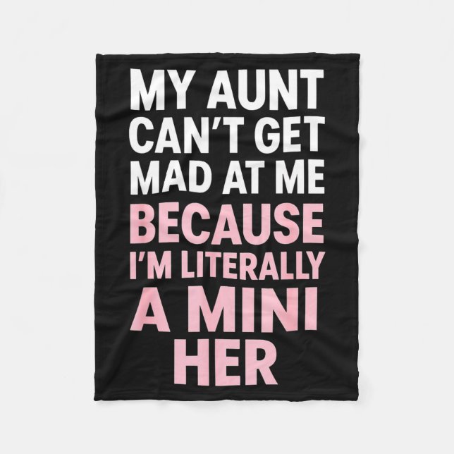 Funny Aunt Niece Mini Her Matching Family Quote  Fleece Blanket (Front)