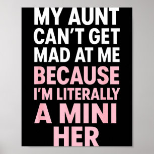 Funny Aunt Niece Mini Her Matching Family Quote  Poster