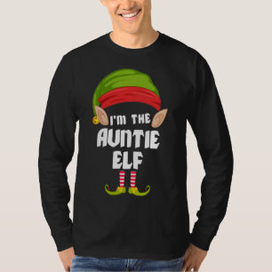 Funny Auntie Elf Matching Family PJ Christmas T-Shirt