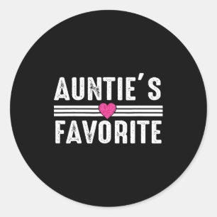 Funny Auntie'ss Favorite Son Daughter I'm Auntie's Classic Round Sticker