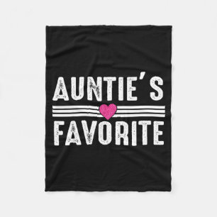 Funny Auntie'ss Favorite Son Daughter I'm Auntie's Fleece Blanket