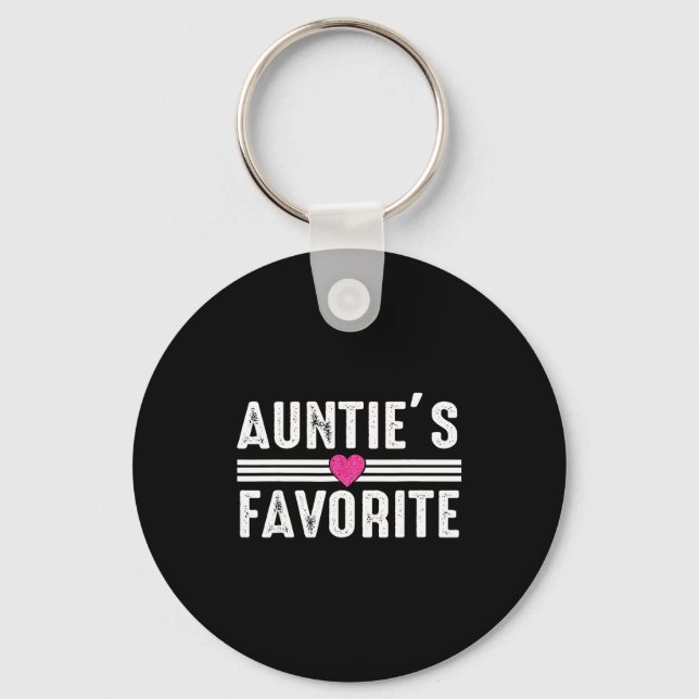 Funny Auntie'ss Favorite Son Daughter I'm Auntie's Keychain (Front)
