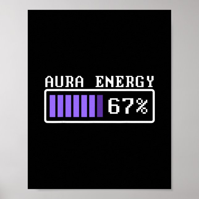 Funny Aura Energy At 67 Six Seven Genz Meme Slang  Poster (Front)