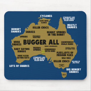 Funny Aussie map Mouse Pad