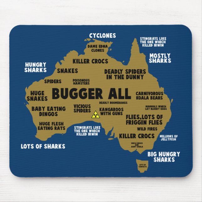 Funny Aussie map Mouse Pad (Front)