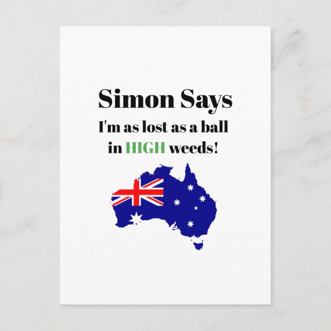 Funny Aussie Saying Postcard (Front)
