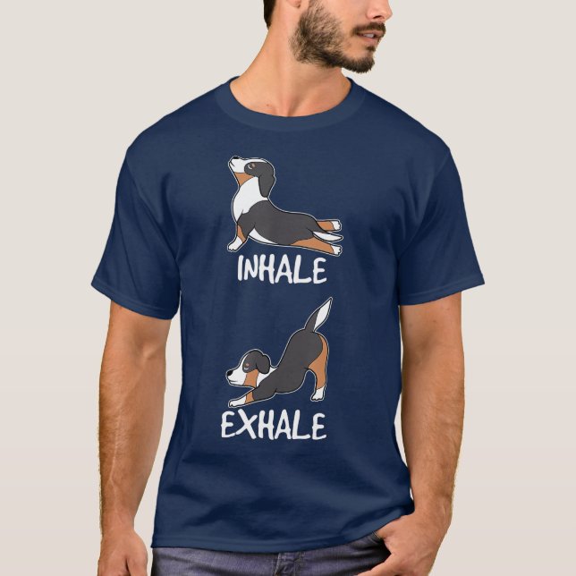 Funny Aussie Shepherd Gift Yoga Australian Dog T-Shirt (Front)