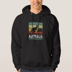 Funny Australia Day Funny Australian Kangaroo Vint Hoodie