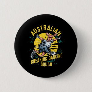 Funny Australian Break Dancing Squad Kangaroo 2 Inch Round Button