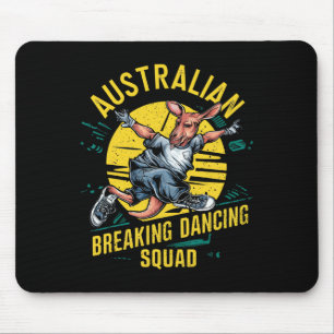 Funny Australian Break Dancing Squad Kangaroo Mouse Pad