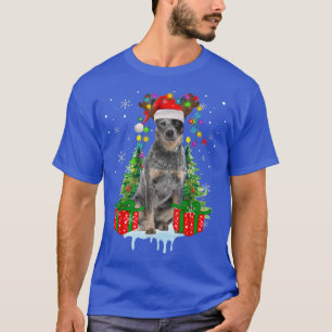 Funny Australian Cattle Christmas Light Xmas T-Shirt