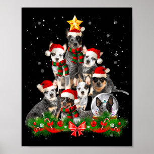 Funny Australian Cattle Dog Dog Christmas Tree - B Poster