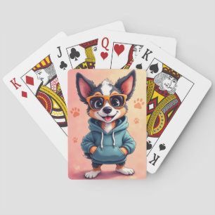 Funny Australian Cattle Dog Kawaii Dog Playing Cards