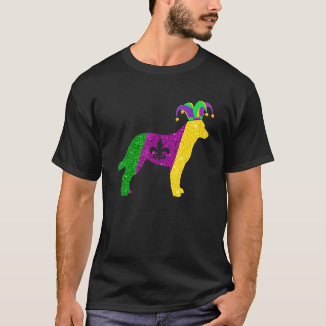 Funny Australian Cattle Dog Mardi Gras Party Mask  T-Shirt (Front)