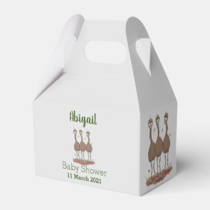 Funny Australian emu trio cartoon illustration Favor Box