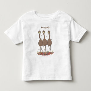 Funny Australian emu trio cartoon illustration Toddler T-shirt