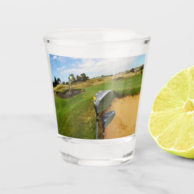 Funny Australian Golf Design, Shot Glass (Front)