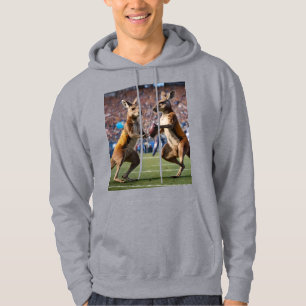 Funny Australian Kangaroos Playing Football, Hoodie
