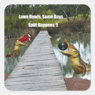 Funny Australian Lawn Bowls Design, Stickers