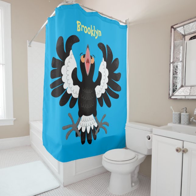 Funny Australian magpie cartoon illustration (In Situ)