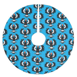 Funny Australian magpie cartoon illustration Brushed Polyester Tree Skirt
