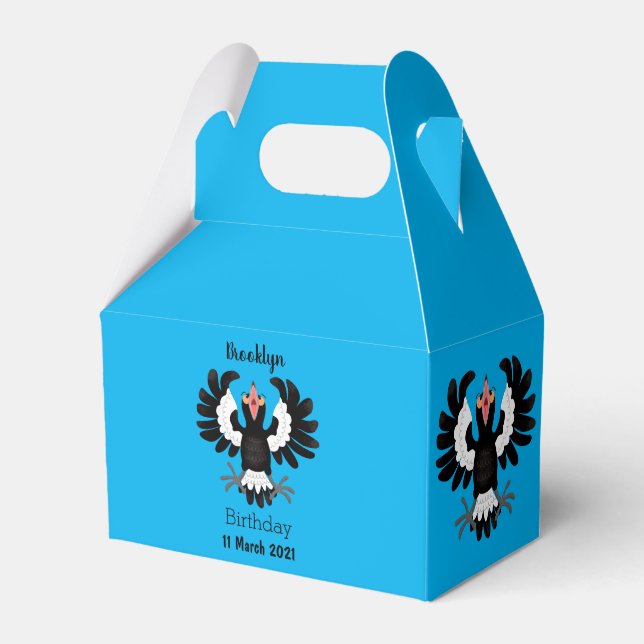 Funny Australian magpie cartoon illustration Favor Box (Front Side)