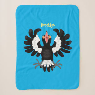 Funny Australian magpie cartoon illustration  Sherpa Blanket