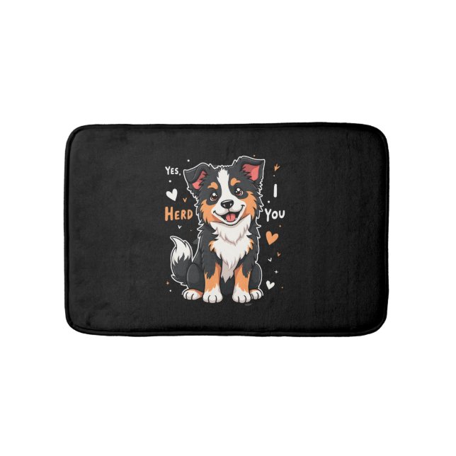 Funny Australian Shepherd Mom Gifts Aussie Yes I H Bath Mat (Front)