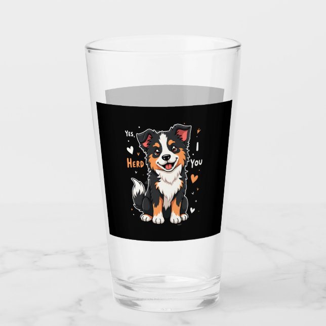 Funny Australian Shepherd Mom Gifts Aussie Yes I H Glass (Front)