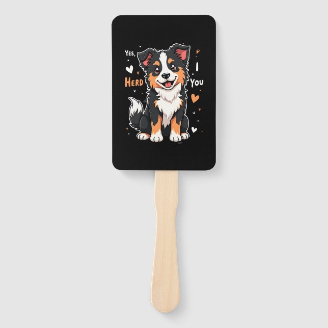 Funny Australian Shepherd Mom Gifts Aussie Yes I H Hand Fan (Front)
