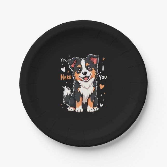 Funny Australian Shepherd Mom Gifts Aussie Yes I H Paper Plate (Front)
