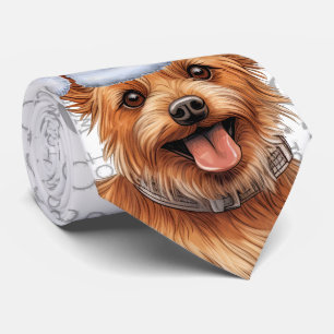 Funny Australian Terrier Christmas Dog Lover Tie