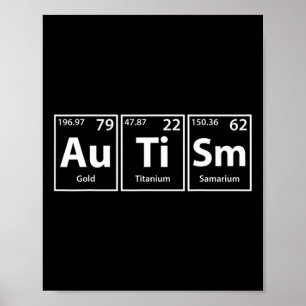 Funny Autism (au Ti Sm) Periodic Elements Spelling Poster