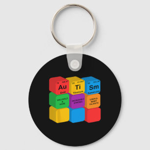 Funny Autism Awareness Elements Periodic Table Che Keychain