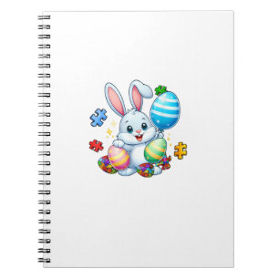 Funny Autism Awareness Puzzle Easter Bunny Eggs Ki Notebook