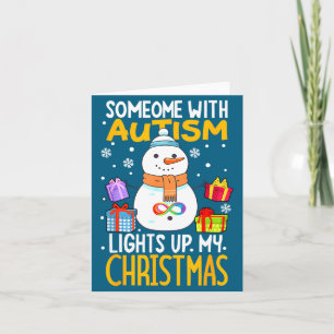 Funny Autism Awareness Snowman Xmas Decor Card