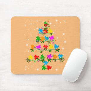 Funny Autism Christmas Tree Tee Ornament Decor Gif Mouse Pad