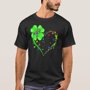 Funny Autism Clover Autism Mom Boy St Patrick S Da T-Shirt